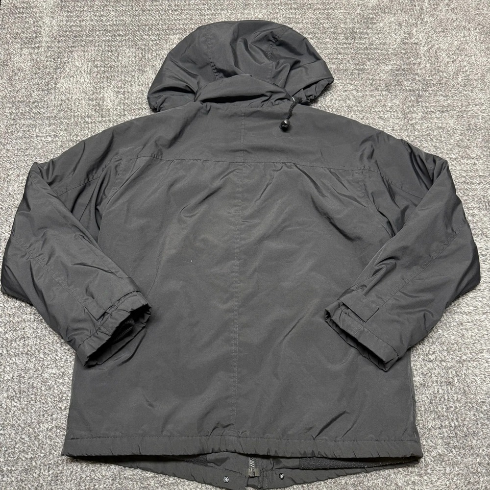 VTG‎ Old Navy Mens Hooded Winter Jacket Coat Size L Gray Fleece Lined Full Zip - Picture 2 of 9